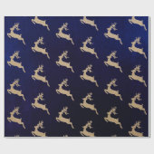 Kerstnieuwjaar Vip Cardboard Deer Blue Navy Cadeaupapier (Vlak)
