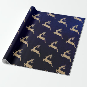 Kerstnieuwjaar Vip Cardboard Deer Blue Navy Cadeaupapier