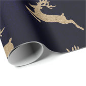 Kerstnieuwjaar Vip Cardboard Deer Blue Navy Cadeaupapier (Rol Hoek)
