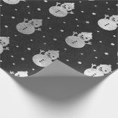 Kerstnieuwjaar Vip Snowman Flakes Black Silver Cadeaupapier (Hoek)