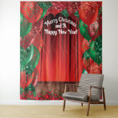 Kerstnieuwjaars ballonfotofoto Achtergrond Wandkleed (In situ)