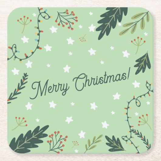 Kerstnieuwjaarsdiner salie groen onderzetter (Voorkant)