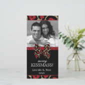 Kerstnieuwjaarsvakantie Leopard Glitter Foto Feestdagenkaart (Staand voorkant)