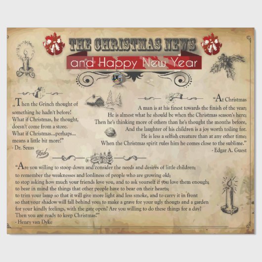 Kerstnieuws Cadeaupapier (Vlak)