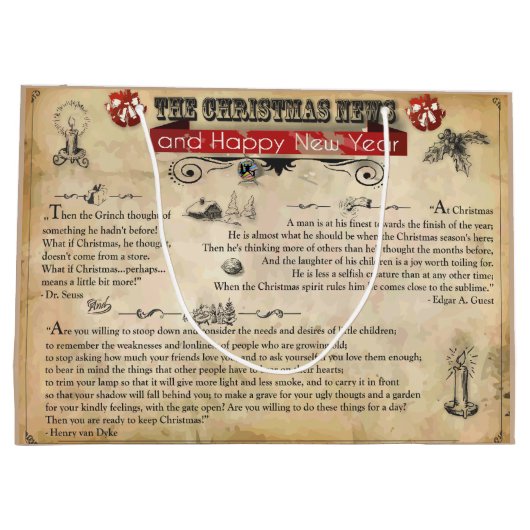 Kerstnieuws - cadeautas - groot, glanzend (Achterkant)