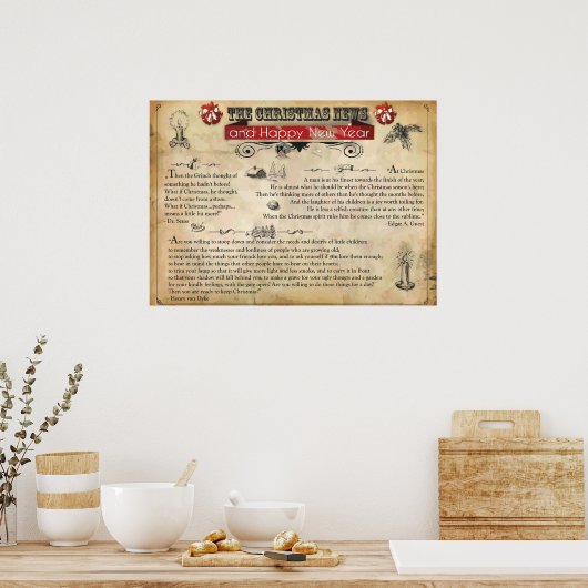 Kerstnieuws Poster papier (Matte) (Keuken)