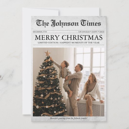 Kerstnieuwsbrief van de krant: terugblik op het af feestdagenkaart (Voorkant)