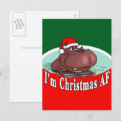 Kerstnijlpaard in Santa Hat - Kerstmis AF Feestdagenkaart (Voorkant / Achterkant)