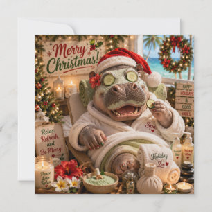 Kerstnijlpaard ontspant in tropisch kuuroord aan h kaart