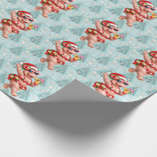 Kerstnijlpaard op het strand  cadeaupapier