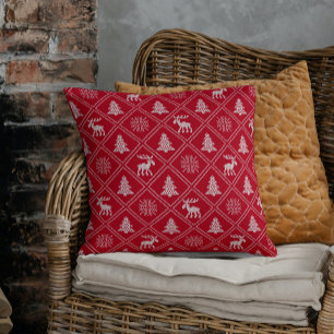 Kerstnit Feestdagen van de rode winter met rotsen Buitenkussen