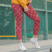 Kerstnit Feestdagen van de rode winter met rotsen Leggings