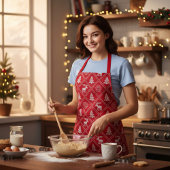 Kerstnit Feestdagen van de rode winter met rotsen Schort