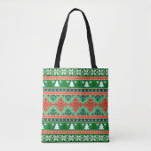 Kerstnit Pattern Tote Bag (Voorkant)