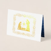 Kerstnitraatscène Luxe Kaarten van echte Folie (Voorkant)