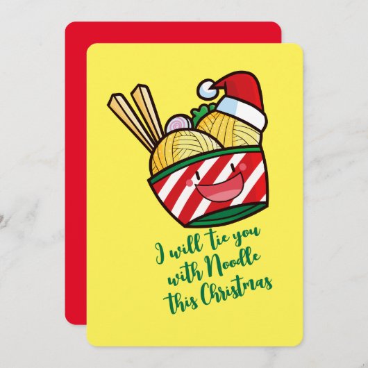 kerstnoedle cartoon kaart (Voorkant / Achterkant)