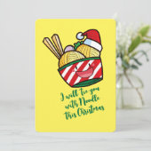 kerstnoedle cartoon kaart (Staand voorkant)