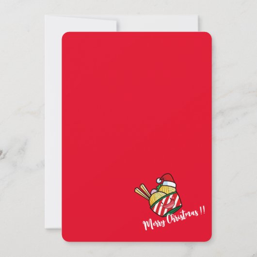  kerstnoedle cartoon kaart (Achterkant)