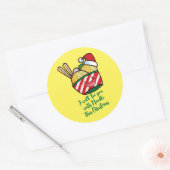  kerstnoedle cartoon ronde sticker (Envelop)