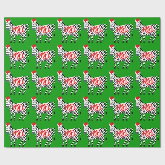 Kerstnoel Zebra Cadeaupapier (Vlak)