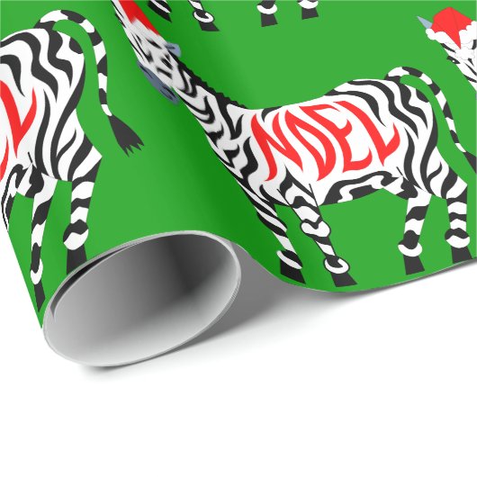 Kerstnoel Zebra Cadeaupapier (Rol Hoek)