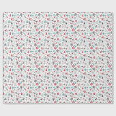 Kerstnoords patroon cadeaupapier (Vlak)