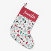 Kerstnoords patroon kleine kerstsok (Voorkant (Hangend))