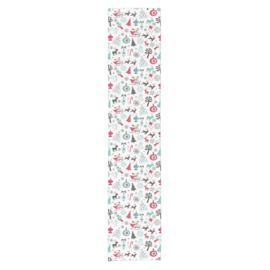 Kerstnoords patroon korte tafelloper (Voorkant)