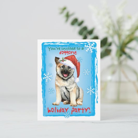 KerstNoors Elkhound Feestdagenkaart (Staand voorkant)