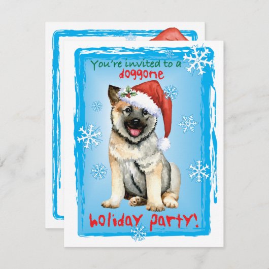 KerstNoors Elkhound Feestdagenkaart (Voorkant / Achterkant)