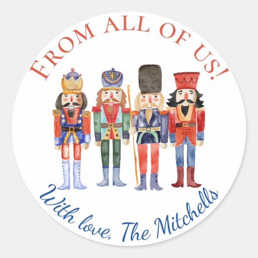 Kerstnootkraker Ronde Gift Tags Sticker (Voorkant)