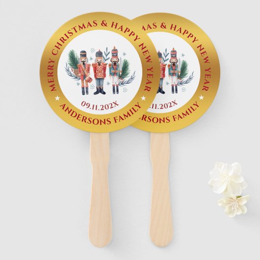kerstnootmuskaten handwaaier (Voorkant en achterkant)