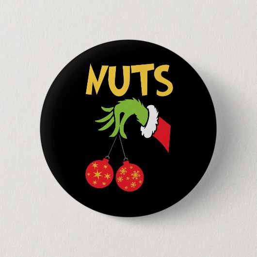 Kerstnoten Matching Kastanjes Leuke Kerst Koppel Ronde Button 5,7 Cm (Voorkant)