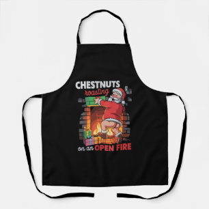 Kerstnoten roosteren Grappige stoute Kerstman Vies Schort