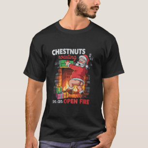 Kerstnoten roosteren Grappige stoute Kerstman Vies T-shirt