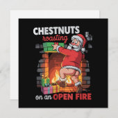 Kerstnoten roosteren grappige stoute kerstman vuil feestdagenkaart (Voorkant / Achterkant)