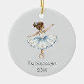 Kerstnotenkraker Ballerina Waterverf Foto Keramisch Ornament (Voorkant)