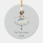 Kerstnotenkraker Ballerina Waterverf Foto Keramisch Ornament (Voorkant)