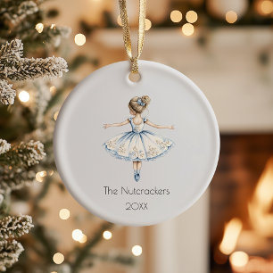 Kerstnotenkraker Ballerina Waterverf Foto Keramisch Ornament