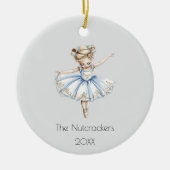 Kerstnotenkraker Ballerina Waterverf Foto Keramisch Ornament (Voorkant)