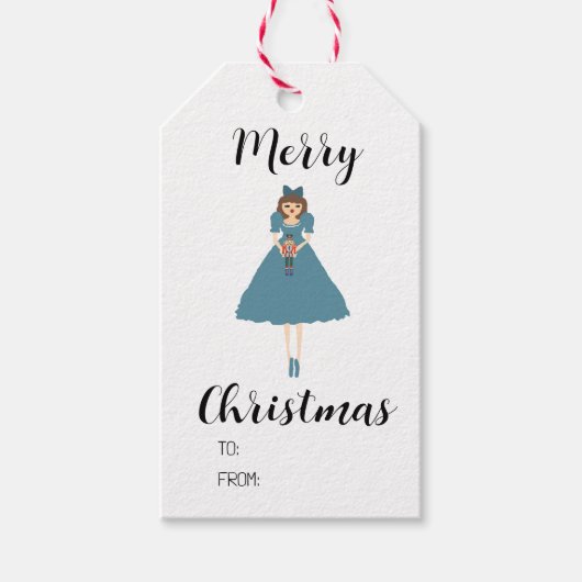 Kerstnotenkraker Ballet Clara Gift Label Cadeaulabel (Voorkant)