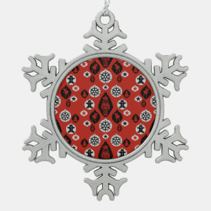 Kerstnotenkraker Baubles Tin Sneeuwvlok Ornament