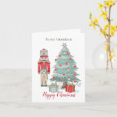 Kerstnotenkraker en kleinzoon kaart (Gele Bloem)