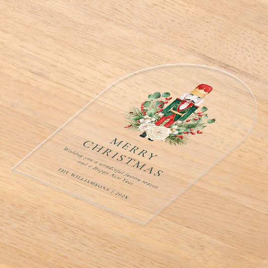 Kerstnotenkraker groen feest acryl uitnodigingen (Laagn)