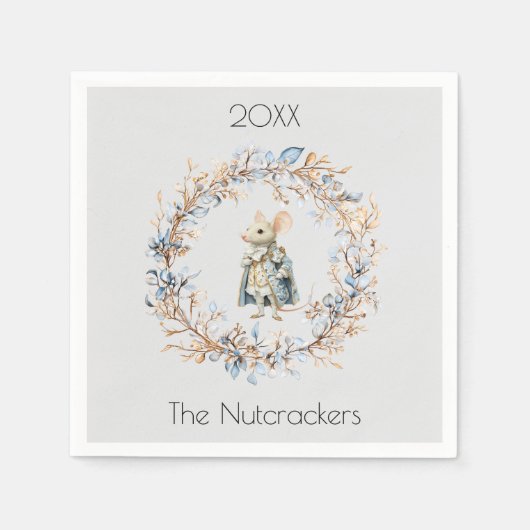 Kerstnotenkraker Muizenkoning Waterverf Servet (Voorkant)