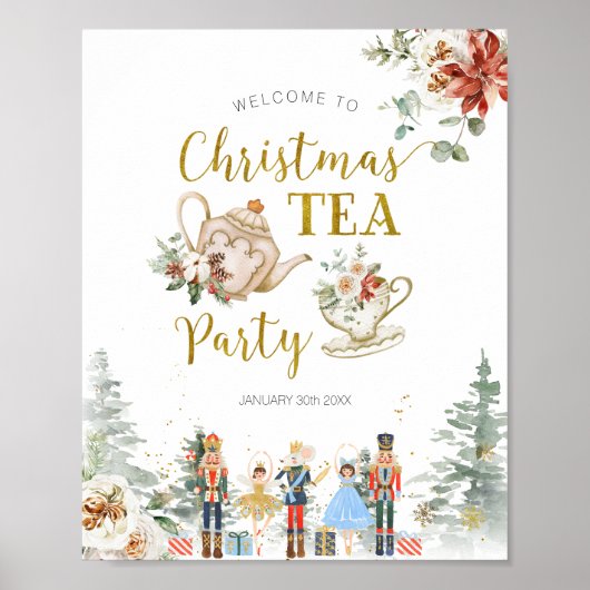 Kerstnotenkraker Vrijgezellenfeest Tea Welkom Poster (Voorkant)