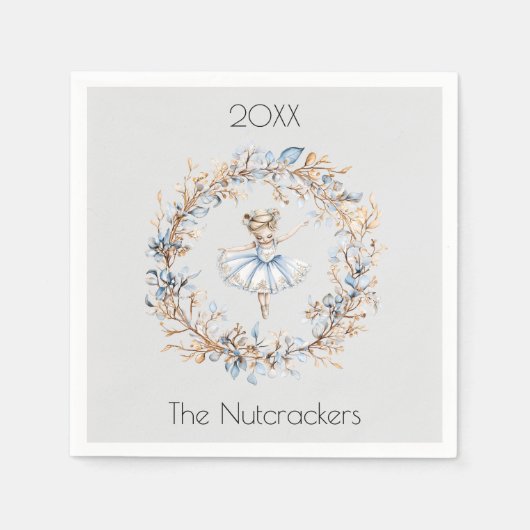 Kerstnotenkraker Waterverf Ballerina Servet (Voorkant)