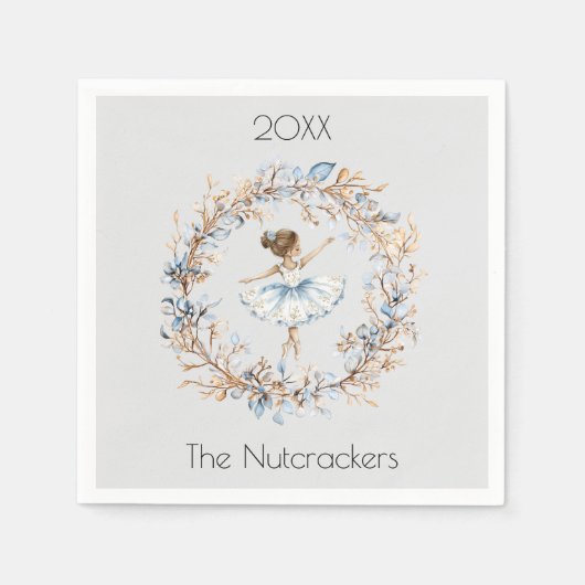 Kerstnotenkraker Waterverf Ballerina Servet (Voorkant)