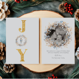 Kerstnotenkraker Waterverf Joy Foto Folie Feestdagenkaart
