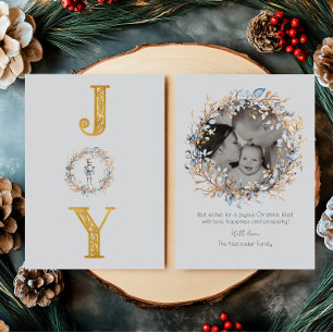 Kerstnotenkraker Waterverf Joy Foto Folie Feestdagenkaart